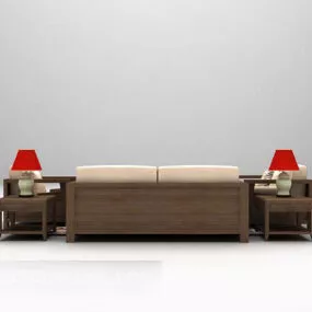 Chinese Sofa Large Size Wooden 3d model