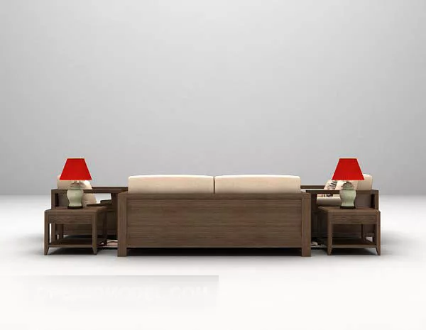 Chinese Sofa Large Size Wooden 3d model Chinese Sofa Large Size Wooden 3d model