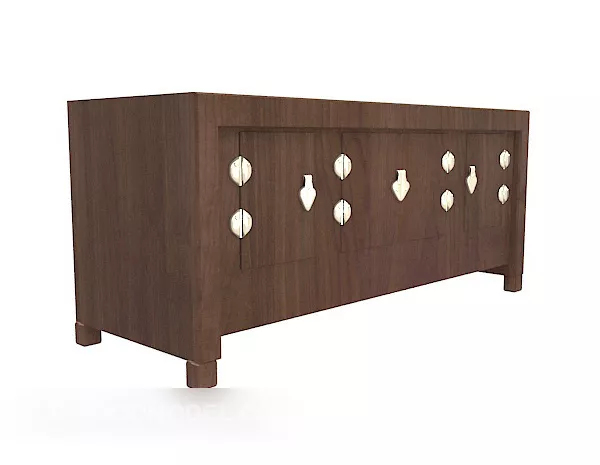 Chinese Solid Brown Wood Tv Cabinet 3d model Chinese Solid Brown Wood Tv Cabinet 3d model