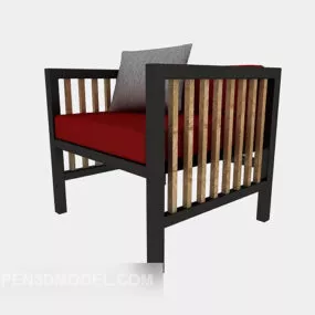 Chinese Solid Wood Black Lounge Chair 3d model