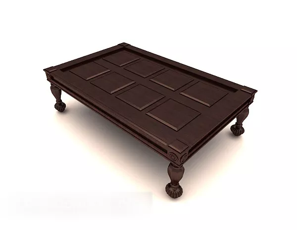 Chinese Solid Wood Brown Coffee Table 3d model Chinese Solid Wood Brown Coffee Table 3d model