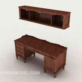 Chinese Solid Wood Desk Cabinet 3d model
