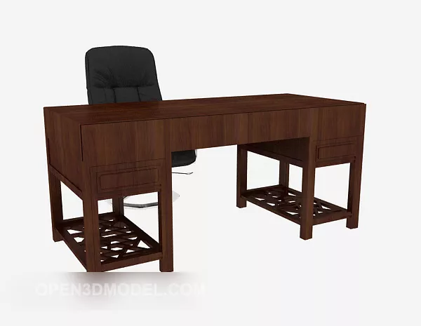 Chinese Solid Wood Desk Table Chair 3d model Chinese Solid Wood Desk Table Chair 3d model
