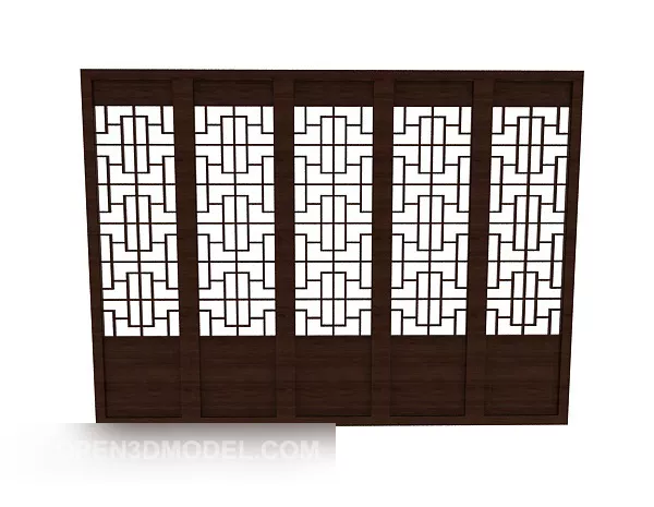 Chinese Wood Doors With Carved Frame 3d model Chinese Wood Doors With Carved Frame 3d model