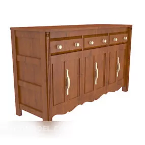 Chinese Solid Wood Locker 3d model