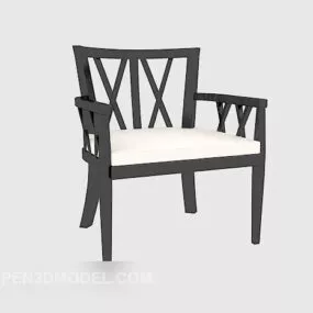 Chinese Solid Wood Lounge Chair 3d model