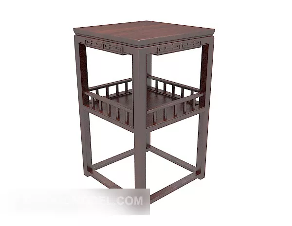 Chinese Solid Wood Side Table 3d model Chinese Solid Wood Side Table 3d model
