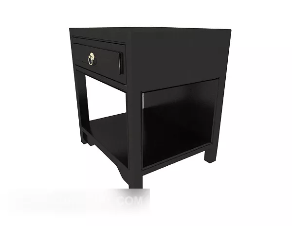 Chinese Style Walnut Bedside Table 3d model Chinese Style Walnut Bedside Table 3d model
