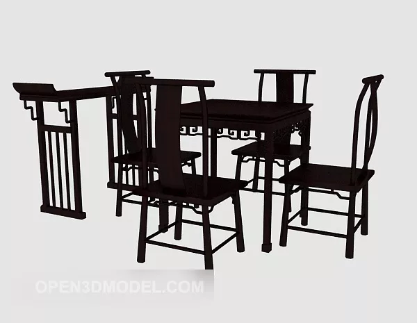 Chinese Style Casual Table And Chair 3d model Chinese Style Casual Table And Chair 3d model
