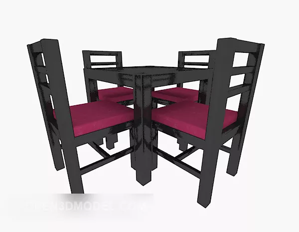 Chinese Style Casual Table Chair Set 3d model Chinese Style Casual Table Chair Set 3d model