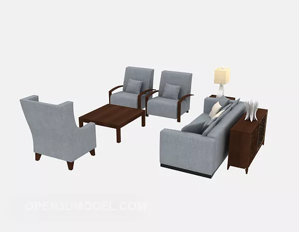 Chinese Style Furniture Sofa 3d model Chinese Style Furniture Sofa 3d model