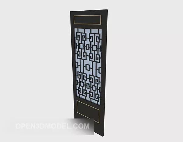 Door With Inside Window 3d model