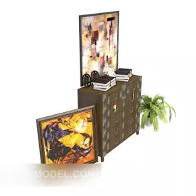 Entrance Cabinet With Picture Decoration 3d model