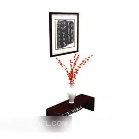 Chinese Vintage Entrance Table Decoration 3d model