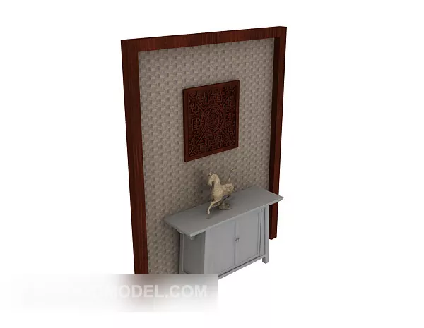 Chinese Style Hall Cabinet, Background Wall 3d model Chinese Style Hall Cabinet, Background Wall 3d model