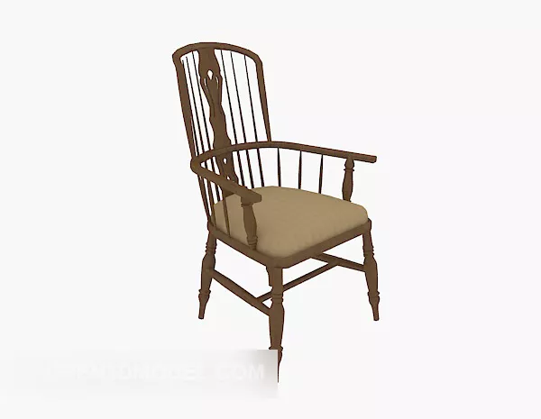 Chinese Style High-backed Wooden Chair 3d model Chinese Style High-backed Wooden Chair 3d model