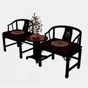 Chinese Style Home Chair Wooden 3d model