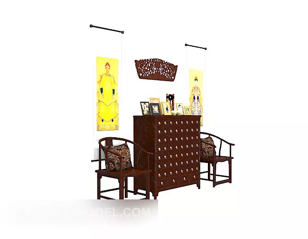 Office Hall With Multiple Rectangular Ceiling Lamp 3d model