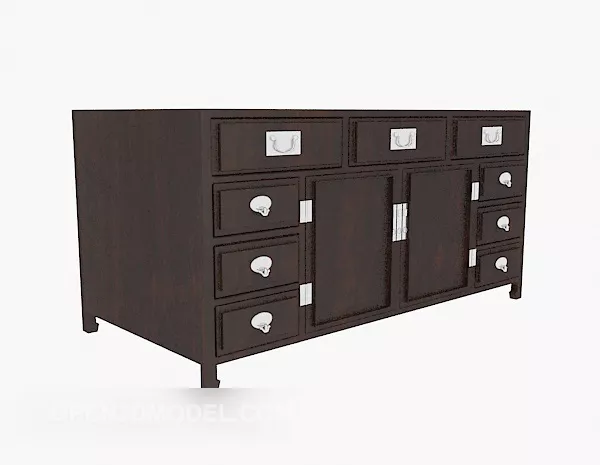Modernism Locker With Small Shelf Inside 3d model