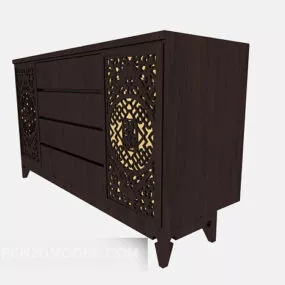 Chinese Style Side Cabinet 3d model