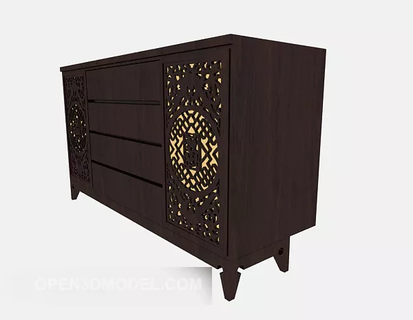 Chinese Style Side Cabinet 3d model Chinese Style Side Cabinet 3d model