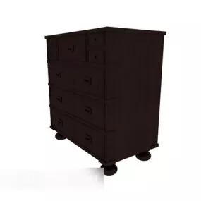 Chinese Style Solid Wood Drawer Cabinet 3d model