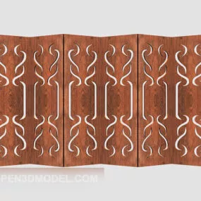 Chinese Style Solid Wood Screen 3d model
