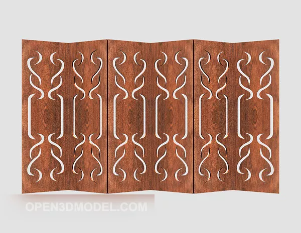 Carved Golden Partition Screen 3d model