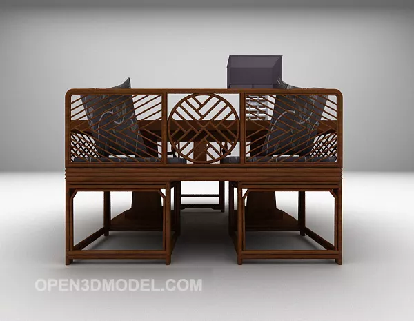 Chinese Elegant Style Wood Table And Chair 3d model Chinese Elegant Style Wood Table And Chair 3d model