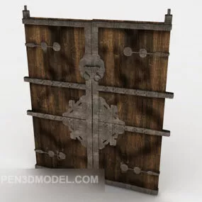 Chinese Ancient Wooden Door 3d model
