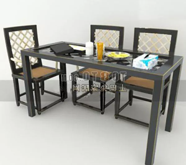 Chinese Table And Chair Sets 3d model Chinese Table And Chair Sets 3d model