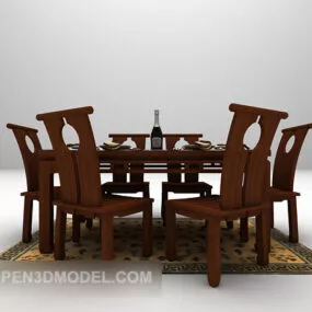 Chinese Table Furniture Wooden Material 3d model