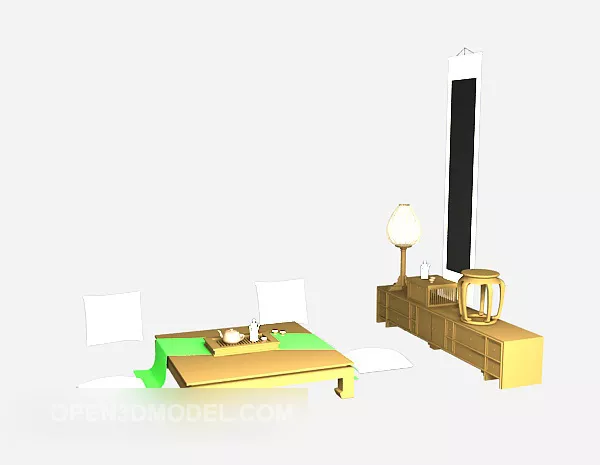 Chinese Tea Room Furniture 3d model Chinese Tea Room Furniture 3d model