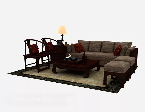 Chinese Traditional Combination Sofa 3d model Chinese Traditional Combination Sofa 3d model