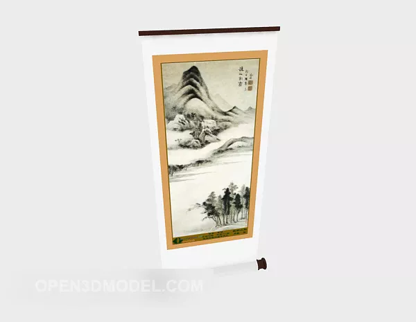 Chinese Traditional Hanging Painting 3d model Chinese Traditional Hanging Painting 3d model