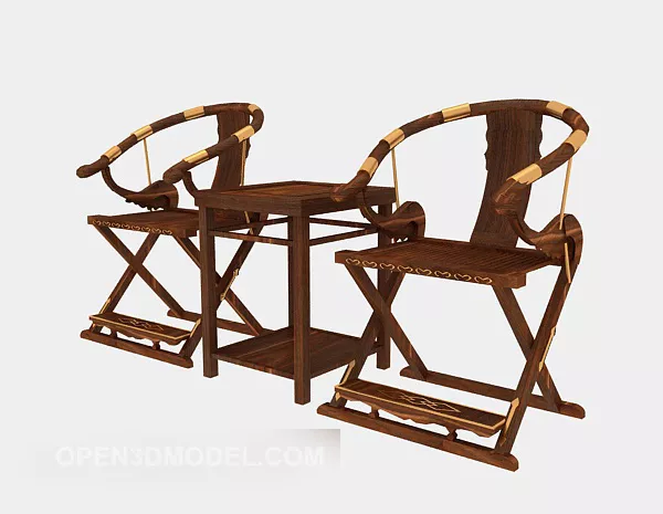 Lounge With Curved Steel Frame 3d model
