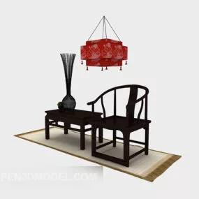 Chinese Traditional Table And Chair 3d model