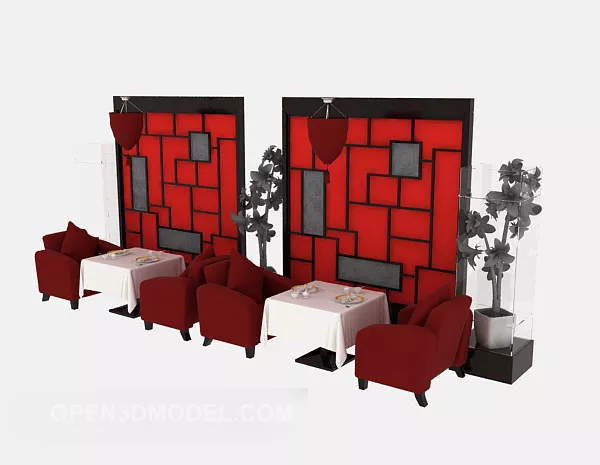 Chinese Wall With Table 3d model Chinese Wall With Table 3d model