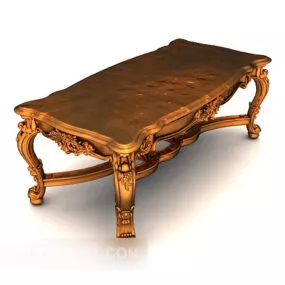 Chinese Wood Carved Tea Table 3d model