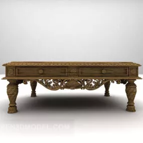 Chinese Yellow Wood Coffee Table 3d model