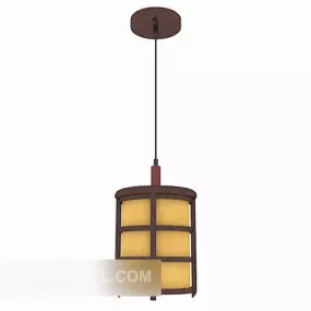 Chinese Wood Decorative Chandelier Lamp 3d model