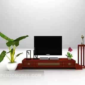 Chinese Style Wooden Tv Cabinet 3d model