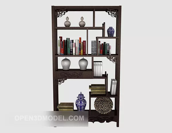 Wall Bookcase Library 3d model