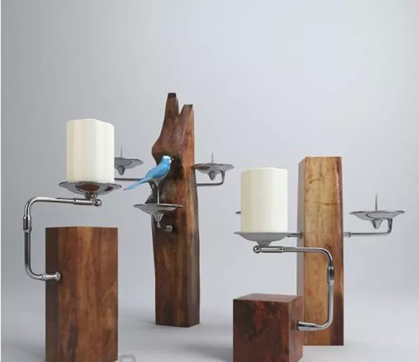 Wooden Candlestick 3d model Wooden Candlestick 3d model
