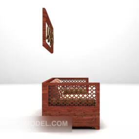 Chinese Style Wooden Sofa Furniture 3d model