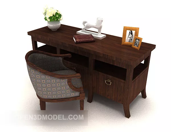 Chinese Furniture Wooden Table Chair 3d model Chinese Furniture Wooden Table Chair 3d model