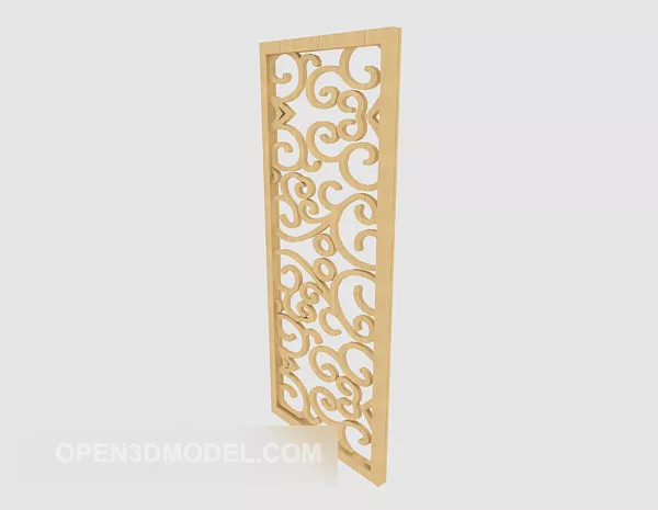 Chinese Yellow Solid Wood Carving Partition 3d model Chinese Yellow Solid Wood Carving Partition 3d model