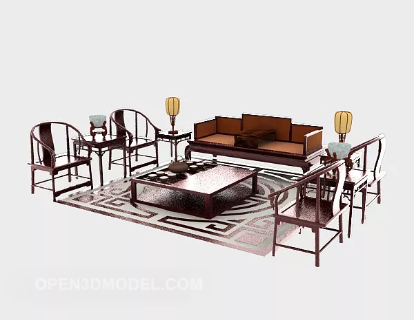 Classic Chinese Sofa 3d model Classic Chinese Sofa 3d model