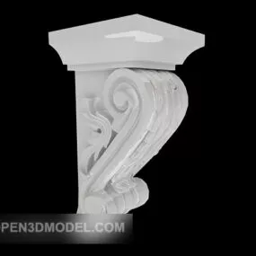 Classic Column Plaster Decor Component 3d model