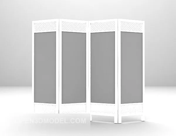 Carved Golden Partition Screen 3d model